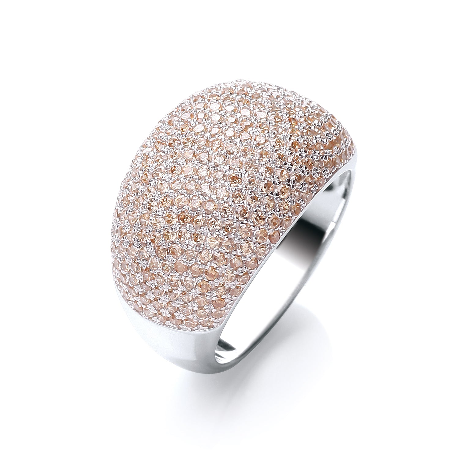 Micro Pave Cocktail Ring 283 Champagne Cz