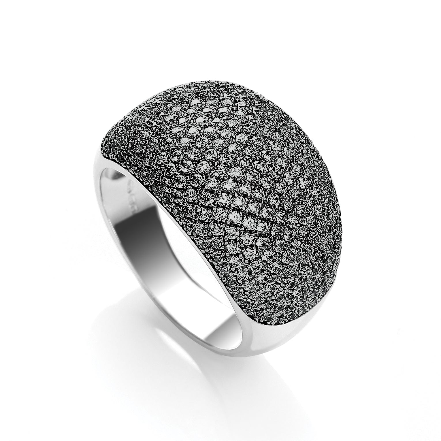 Micro Pave Cocktail Ring 283 Black Cz
