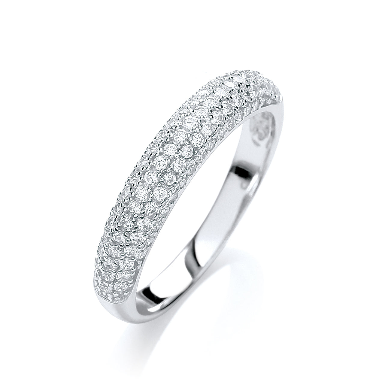 Micro Pave Dome Ring White Cz
