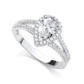 Micro Pave Pear Shape Split Shank Cz Ring