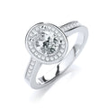 Micro Pave Oval Shape Cz Ring