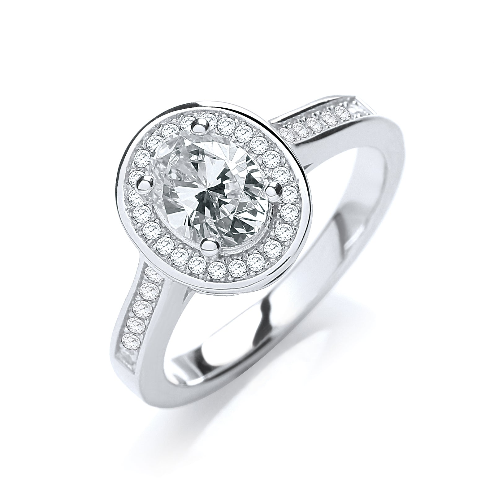 Micro Pave Oval Shape Cz Ring