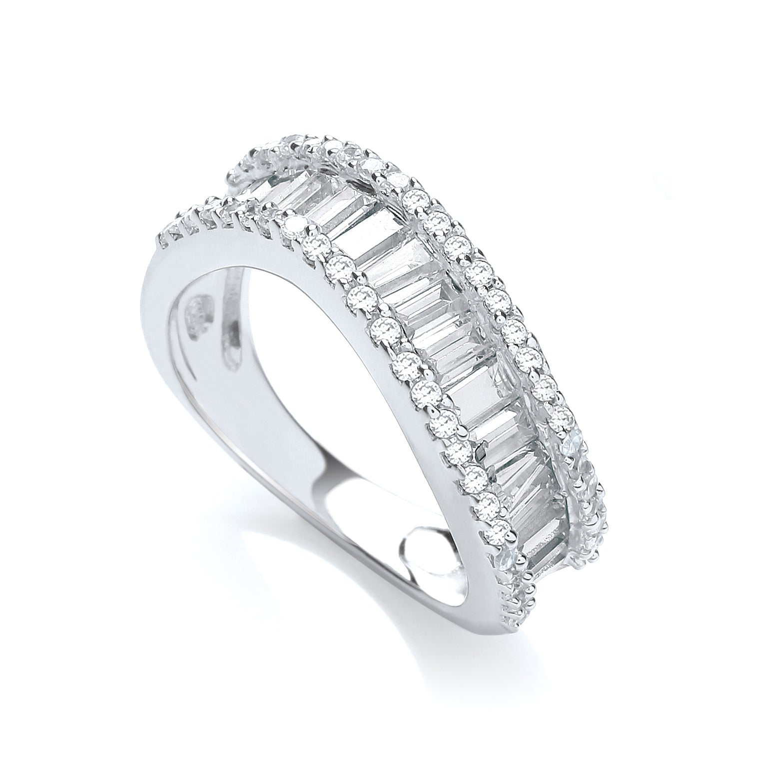 Baguette with Round Cz Ring