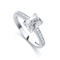 Fancy Emerald Cut Cz with Shoulders Ring