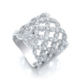 Multi Row Fancy Flower Cz Ring
