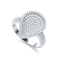 Micro Pave Pear Shape with Cz on Shoulder Ring