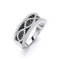 Micro Pave Black White Cz Ring