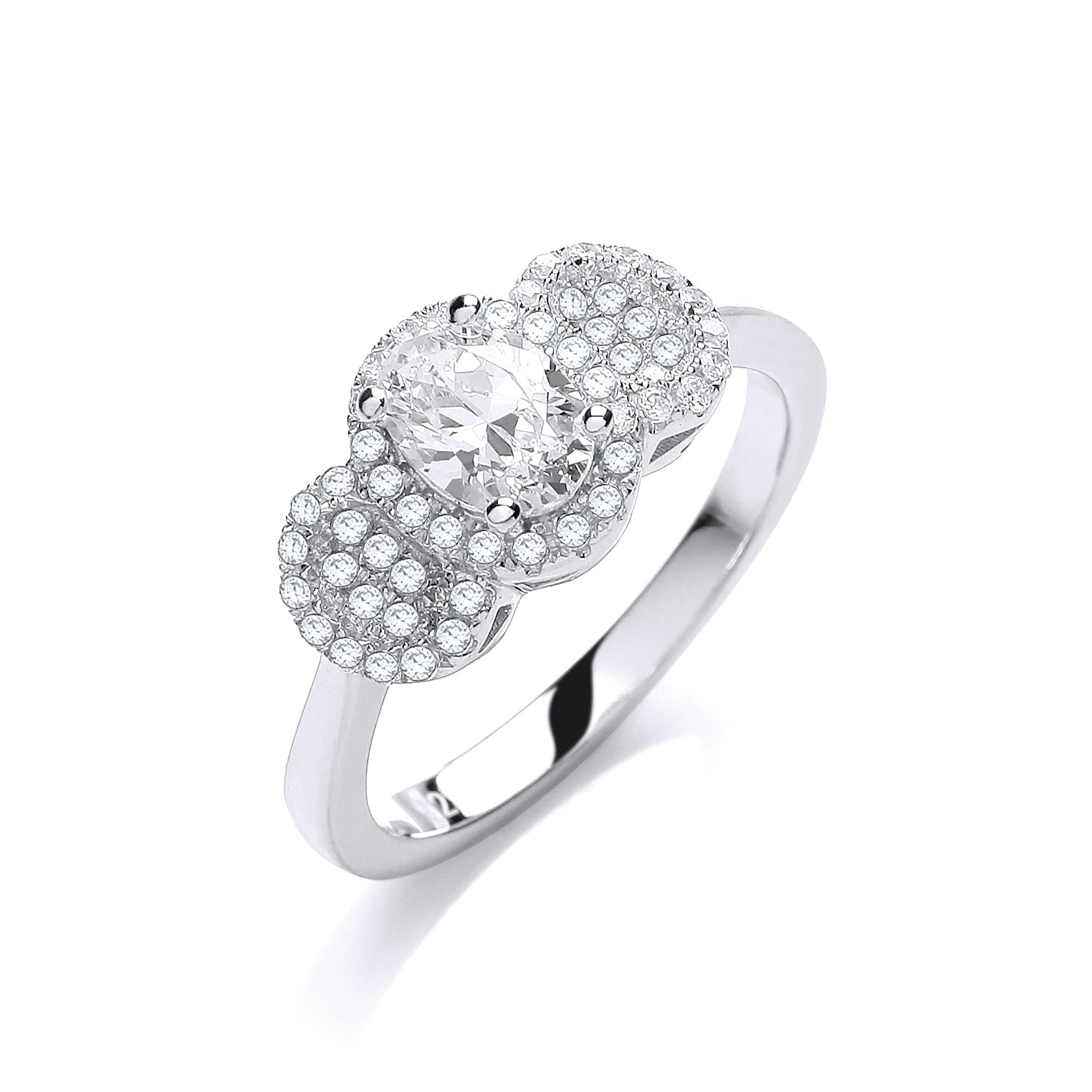 Micro Pave Trilogy with Centre Cz Ring