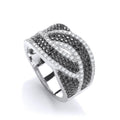 Micro Pave Black and Clear Cz Ring