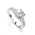 Micro Pave Split Shank Solitaire Cz Ring