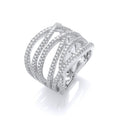 Micro Pave Six Rows of Clear Cz Ring