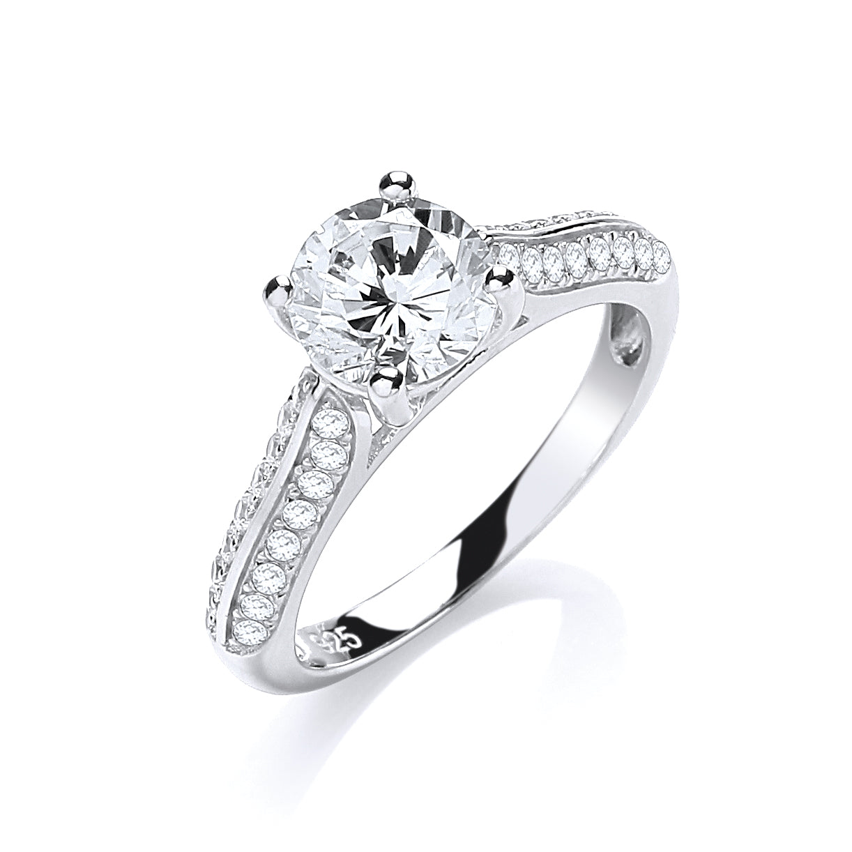 Micro Pave Solitaire Cz Ring