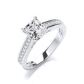 Micro Pave Princess Cut with Shoulder Czs Ring