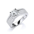 Micro Pave Round Brilliant Centre Cz Ring