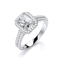 Micro Pave Emerald Cut Centre with Shoulder Czs Ring