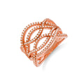 Micro Pave Rose Coated Fancy Silver Cz Ring