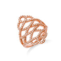 Micro Pave Rose Coated Fancy Silver Cz Ring
