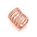 Rose Coated Silver Full Finger Hinged Knuckle Ring