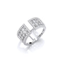 Silver Open Ring with Micro Pave Czs