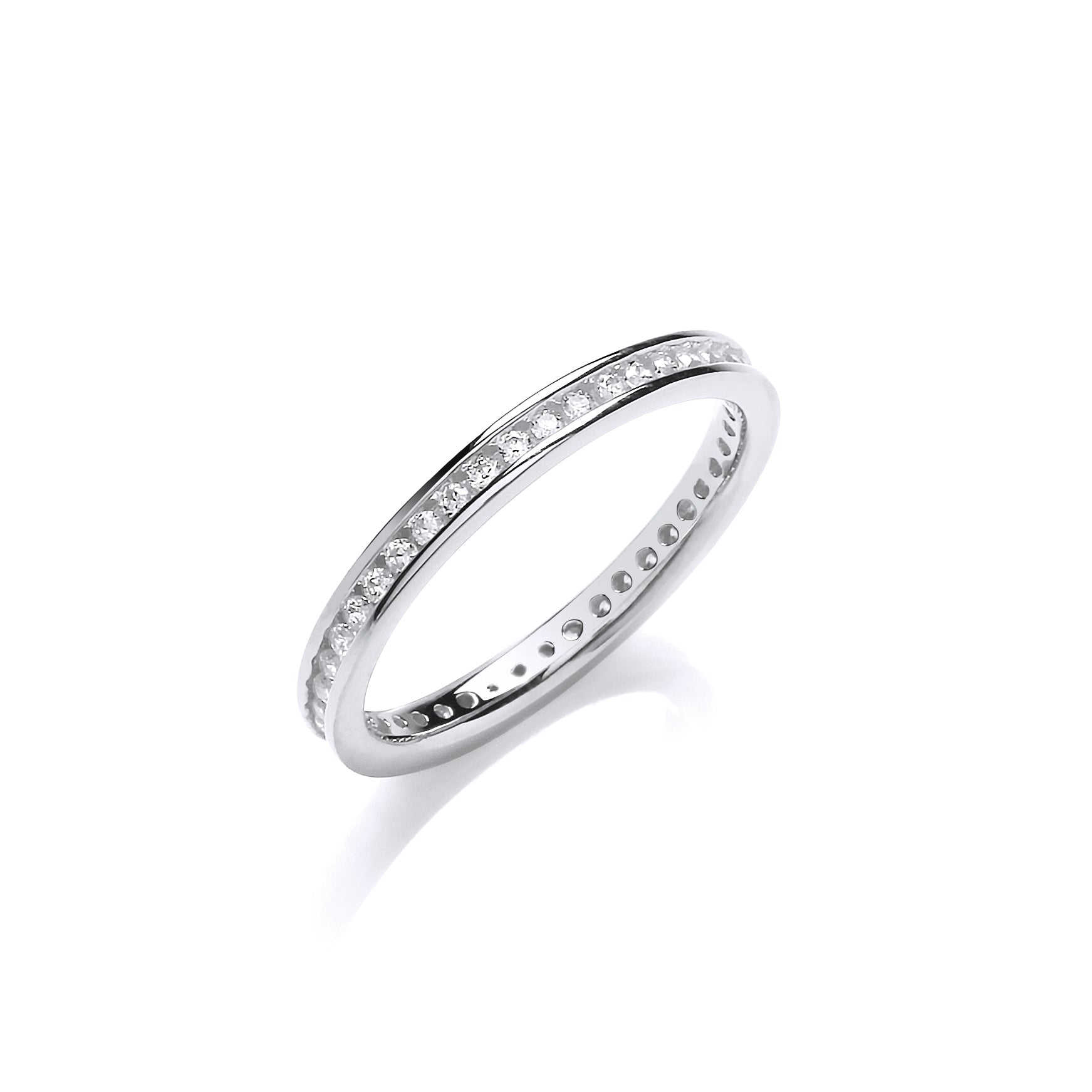 2mm Full ET Round Brilliant Cz Silver Ring