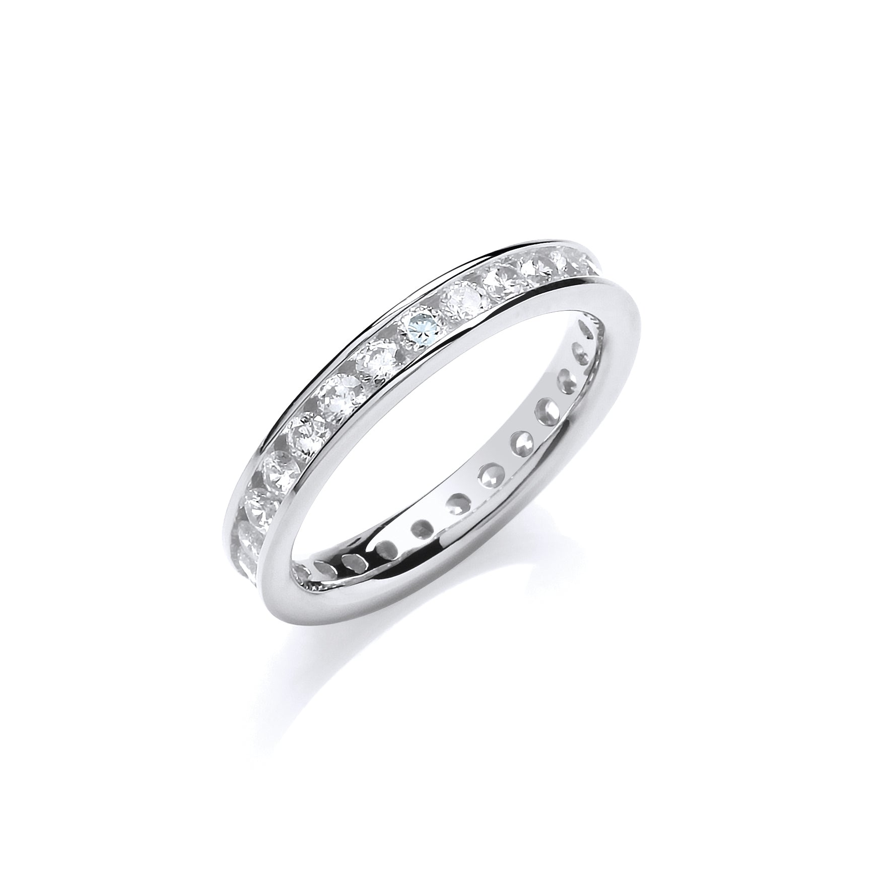 3mm Full ET Round Brilliant Cz Silver Ring