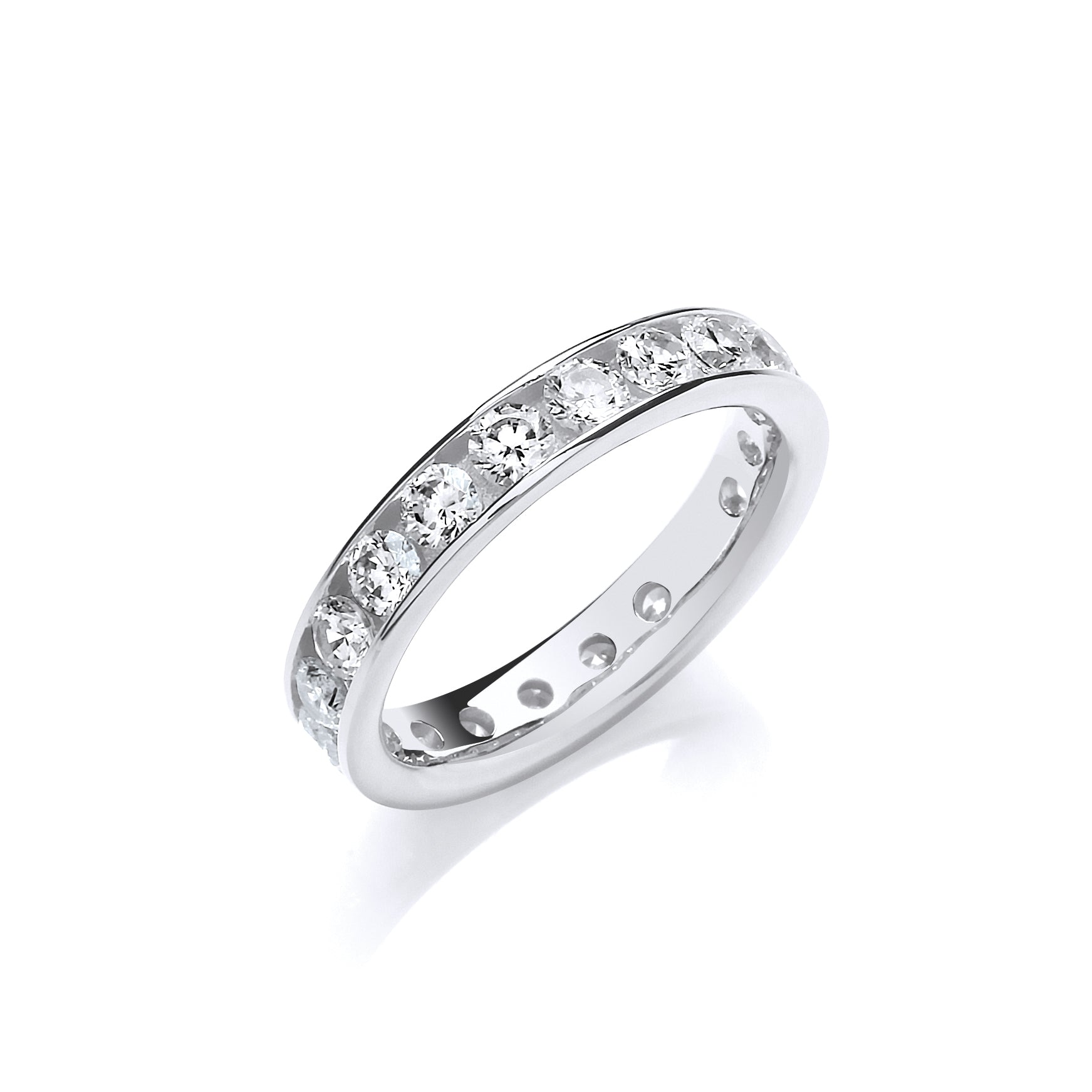 4mm Full ET Round Brilliant Cz Silver Ring