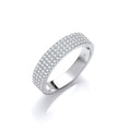 Micro Pave Half ET Cz Silver Ring