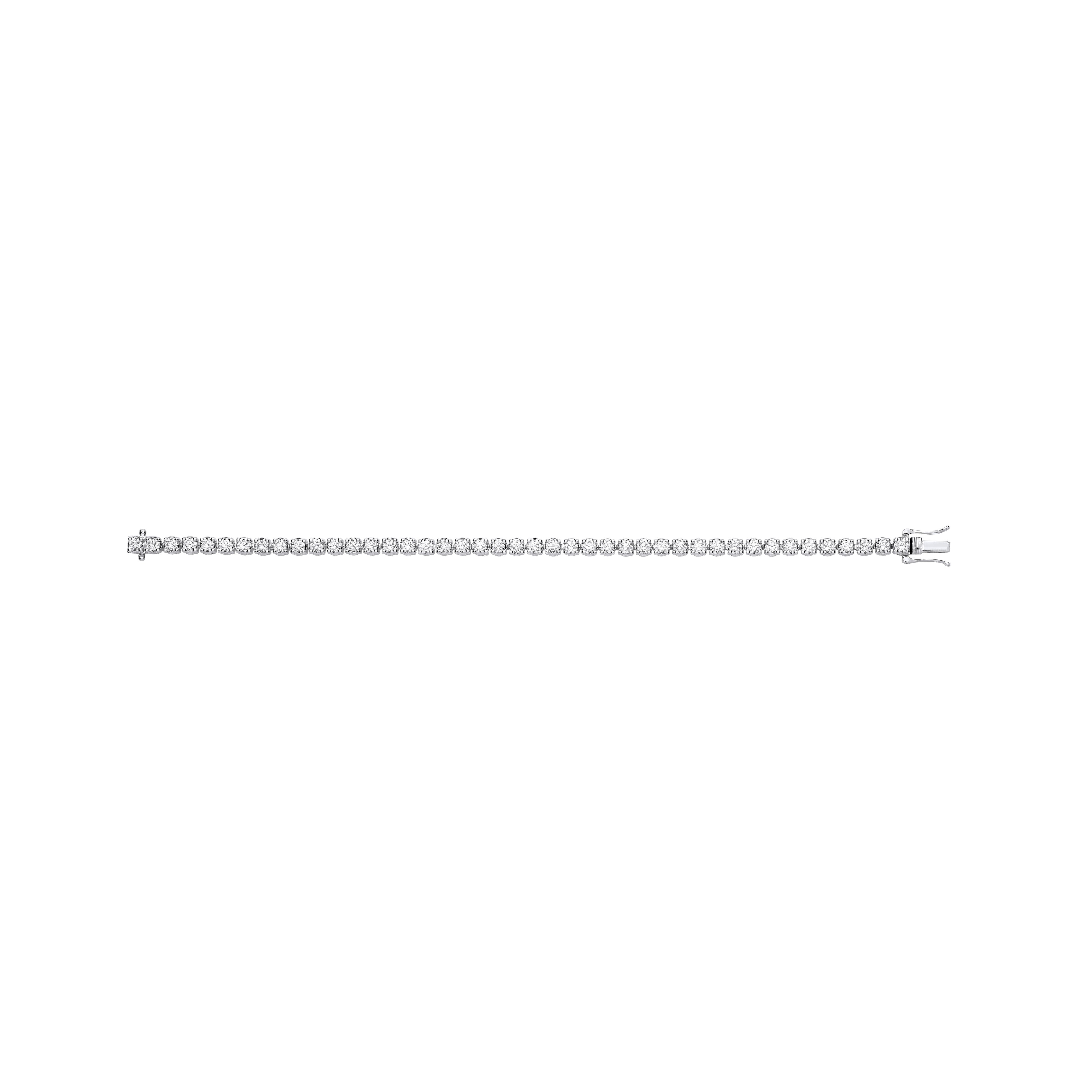 9ct White Gold 5.00ctw LAB GROWN Diamond Tennis Bracelet WGI Certified