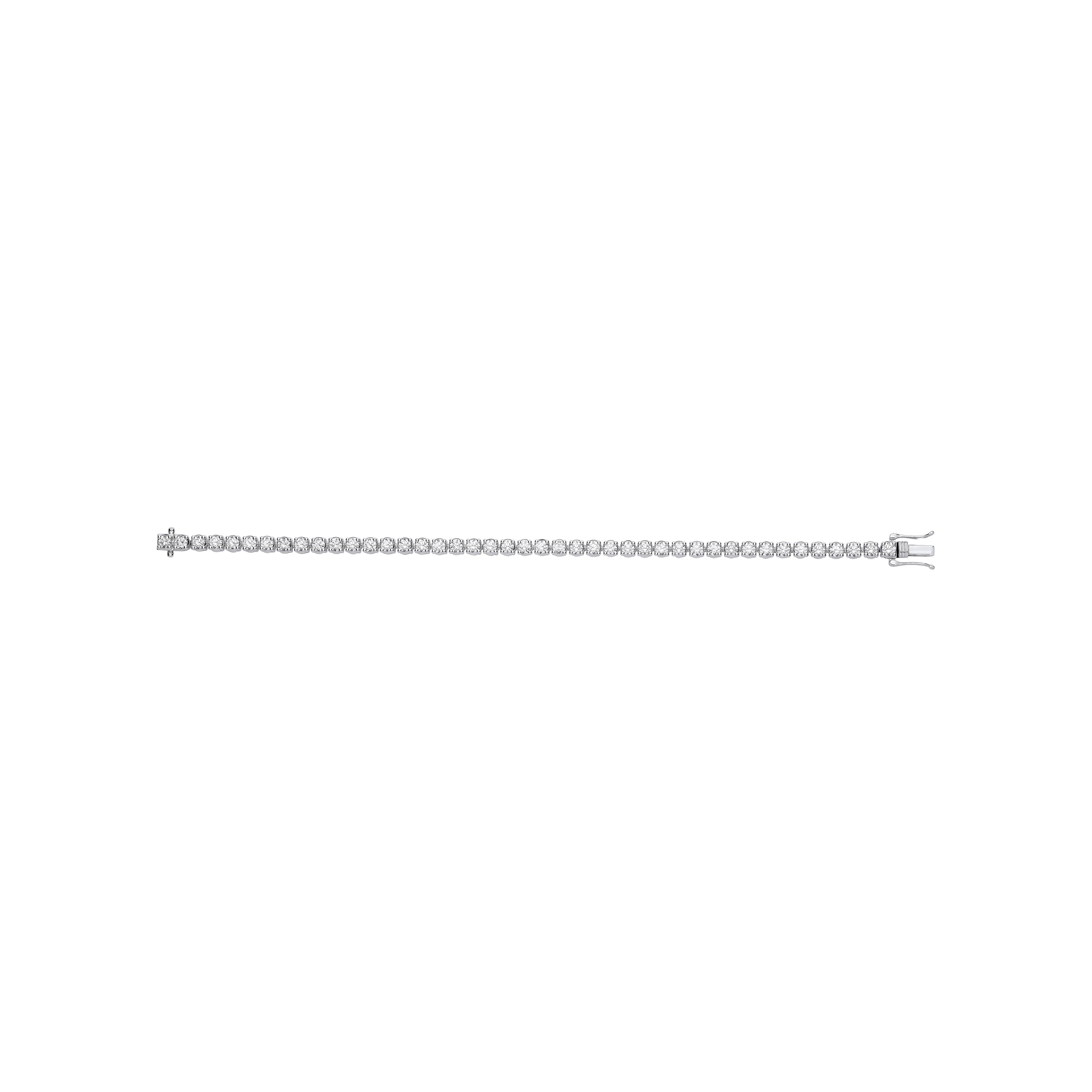 9ct White Gold 7.00ctw LAB GROWN Diamond Tennis Bracelet WGI Certified