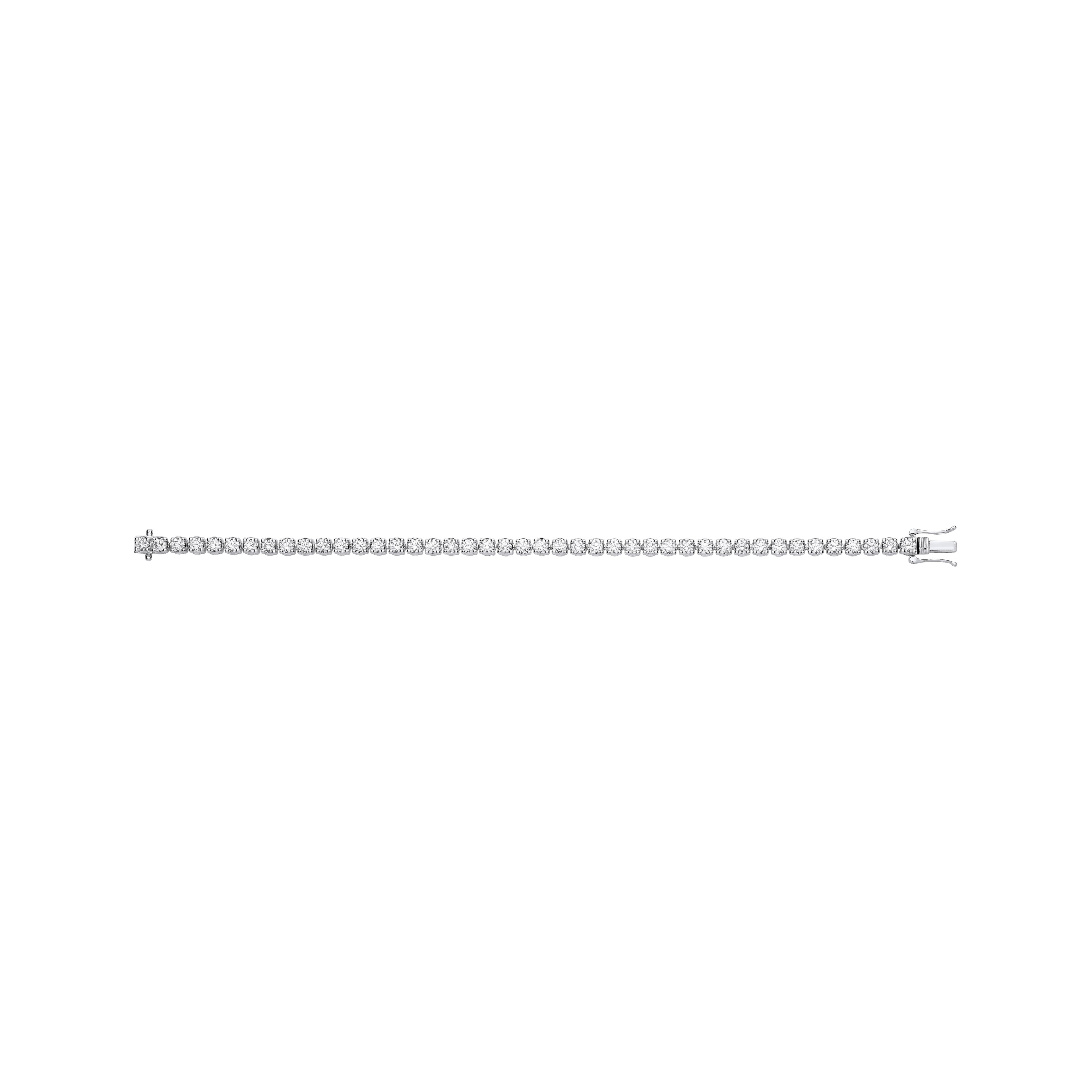 9ct White Gold 10.00ctw LAB GROWN Diamond Tennis Bracelet WGI Certified