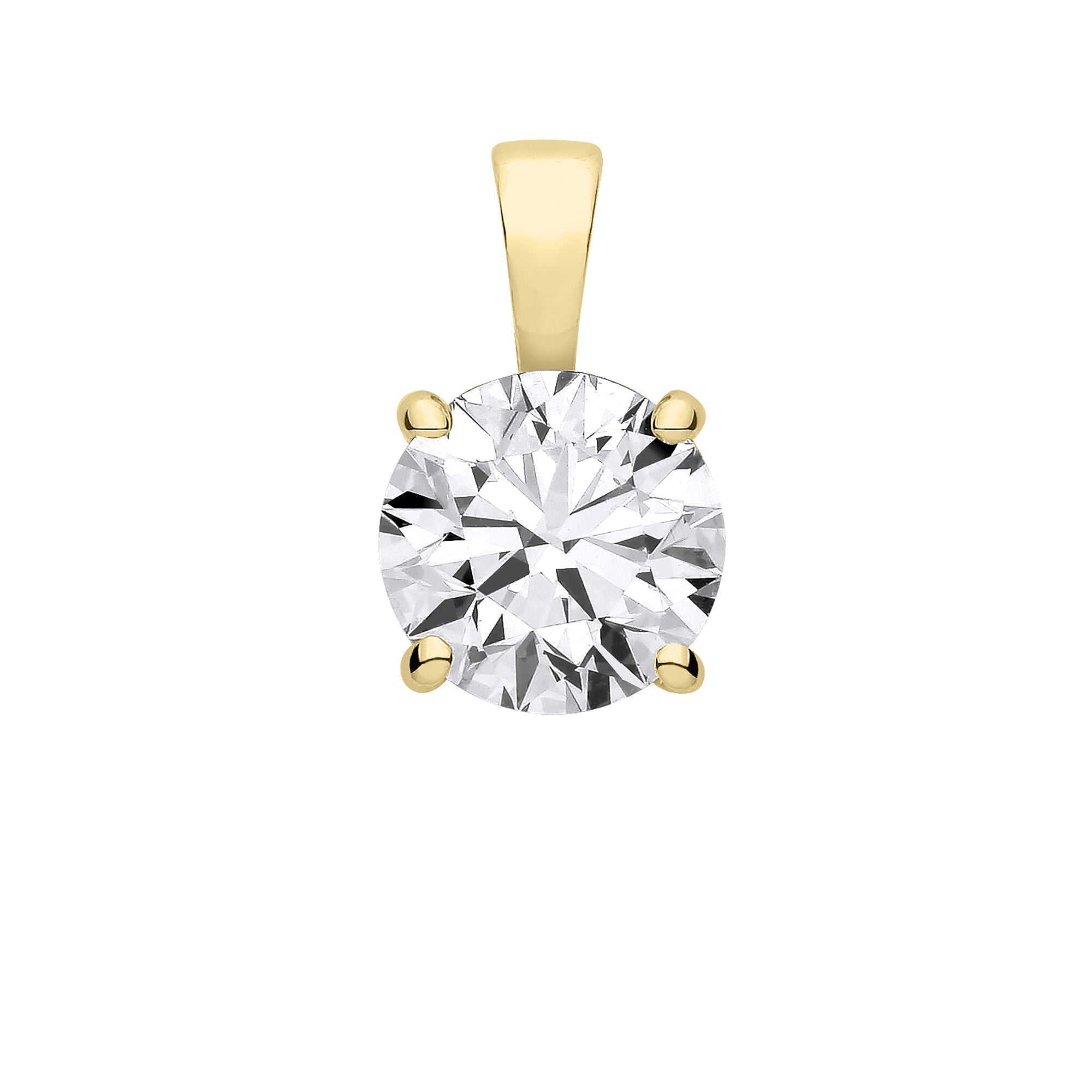 18ct Yellow Gold 3.00ctw LAB GROWN Diamond Pendant IGI Certified