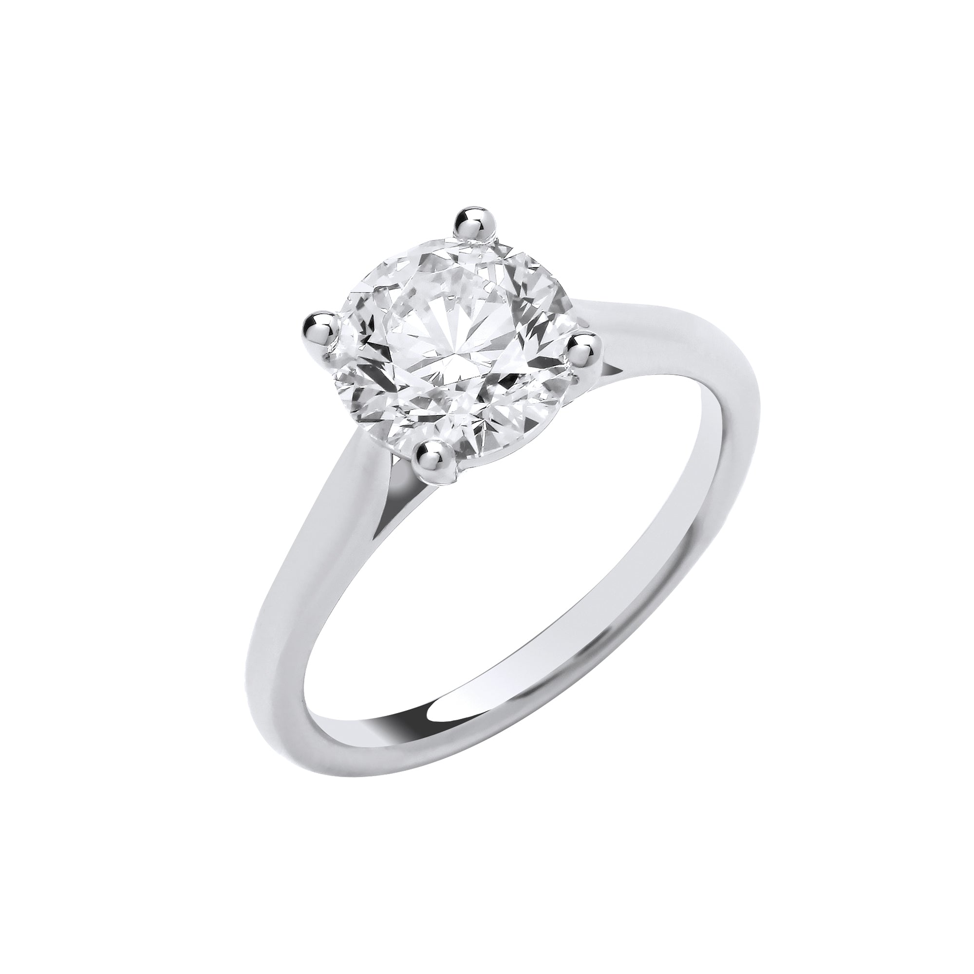 18ct White Gold 2.00ctw Solitaire LAB GROWN Diamond Ring IGI Certified