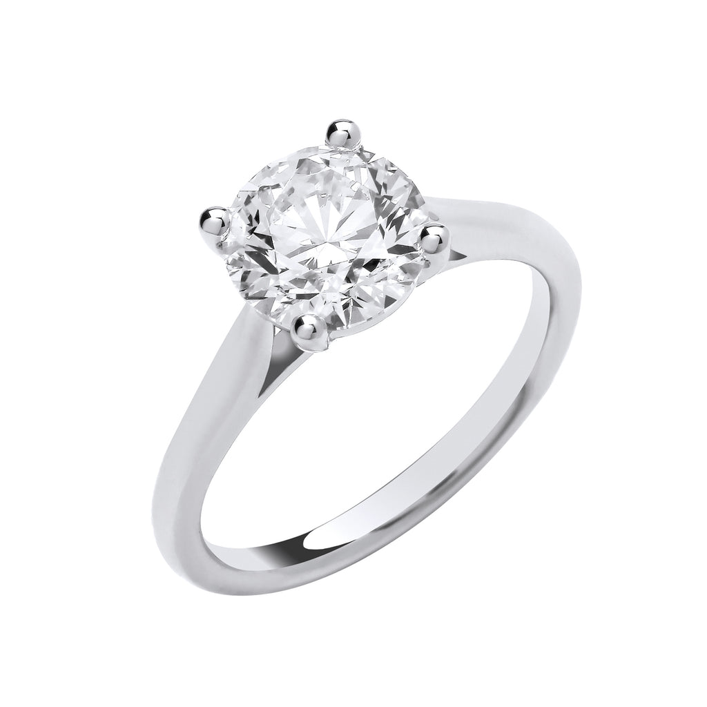 18ct White Gold 3.00ctw Solitaire LAB GROWN Diamond Ring IGI Certified