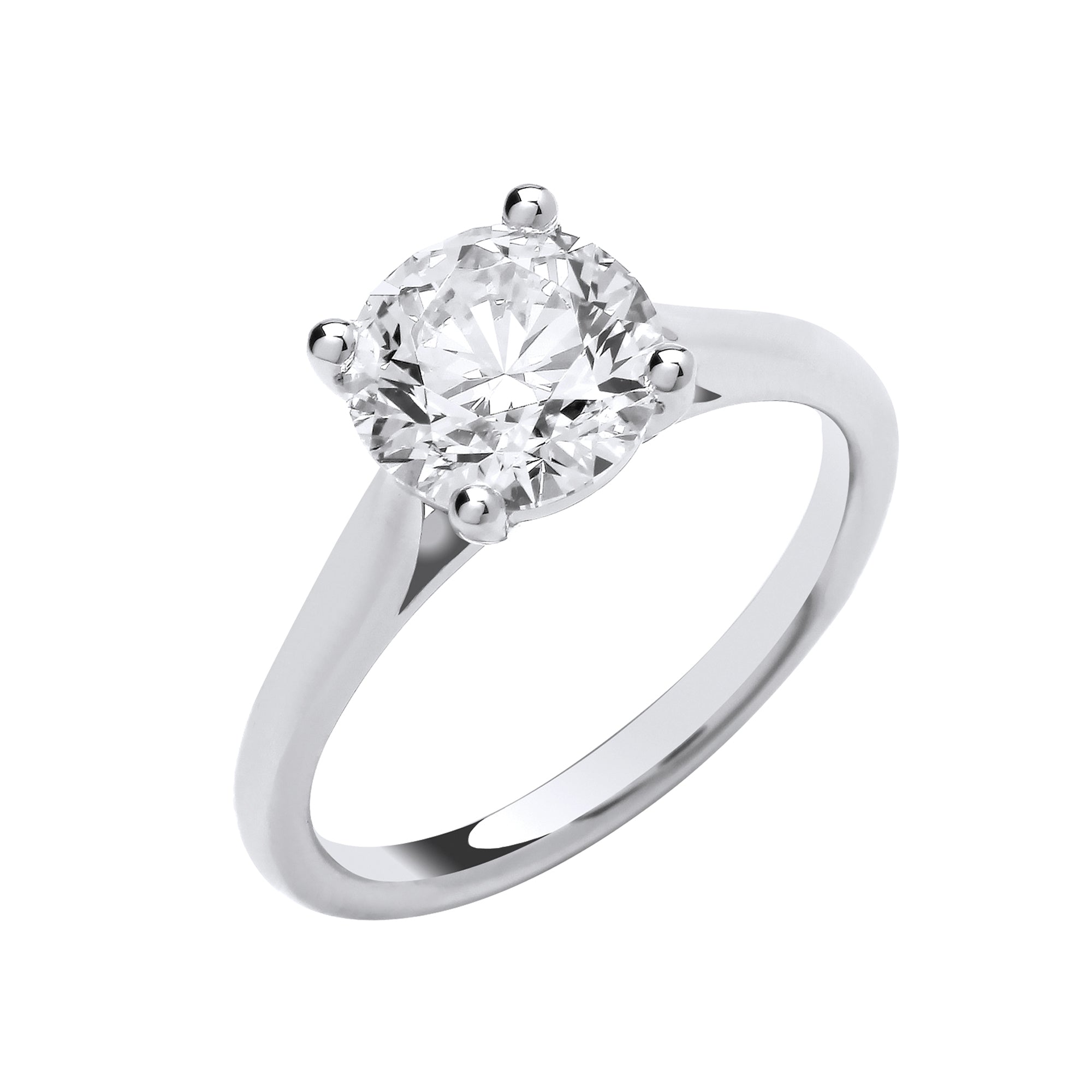 18ct White Gold 3.00ctw Solitaire LAB GROWN Diamond Ring IGI Certified