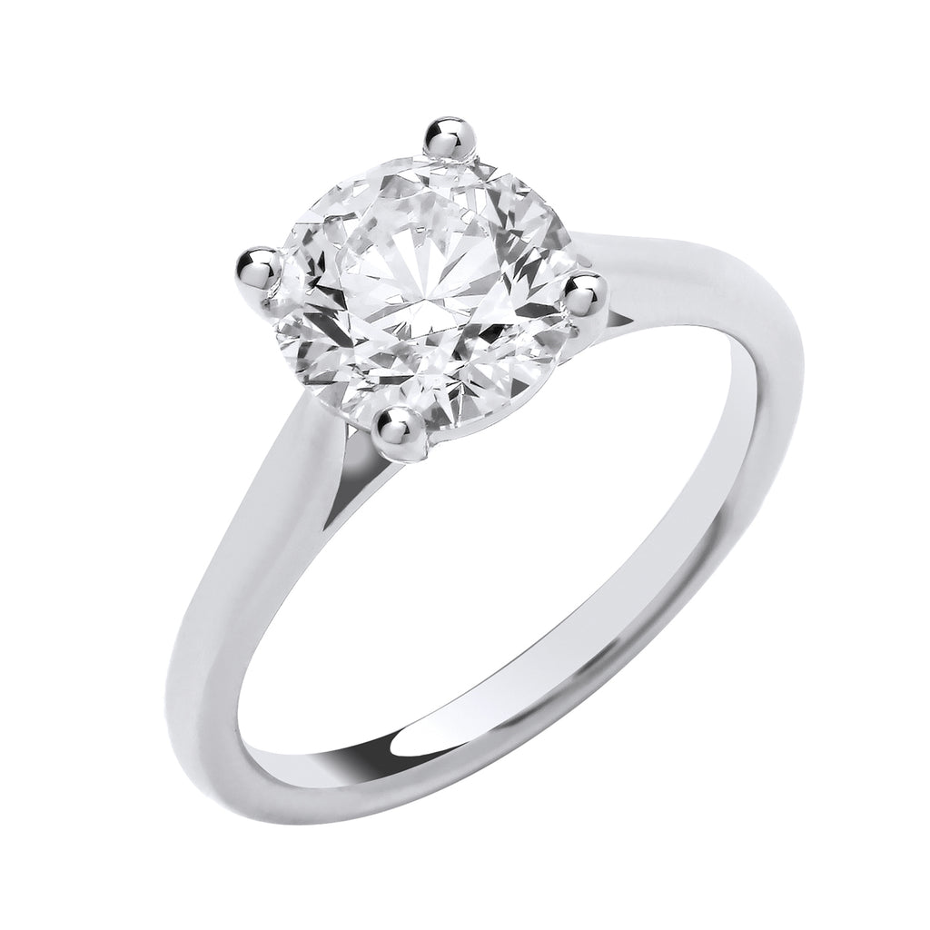 18ct White Gold 4.00ctw Solitaire LAB GROWN Diamond Ring IGI Certified