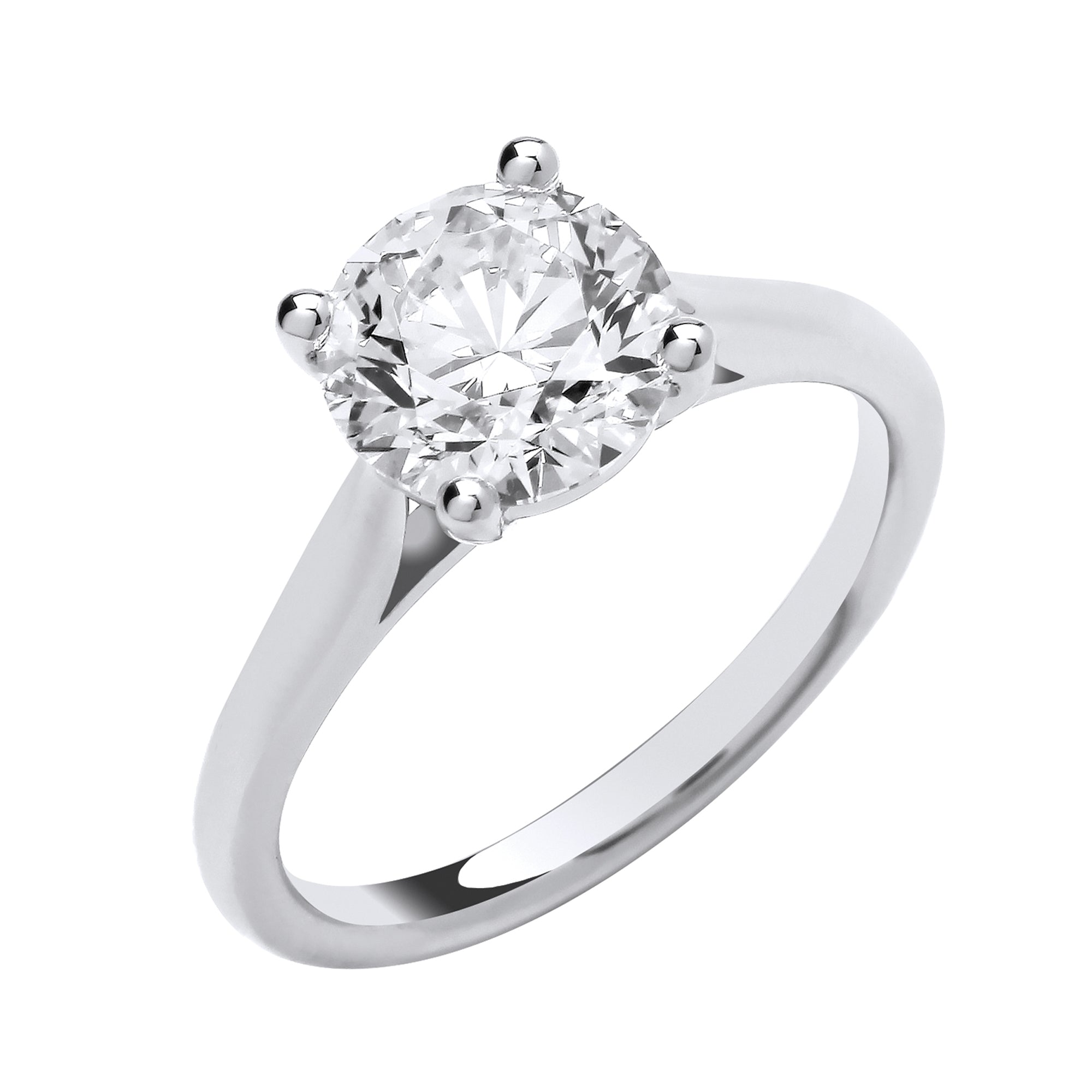 18ct White Gold 4.00ctw Solitaire LAB GROWN Diamond Ring IGI Certified