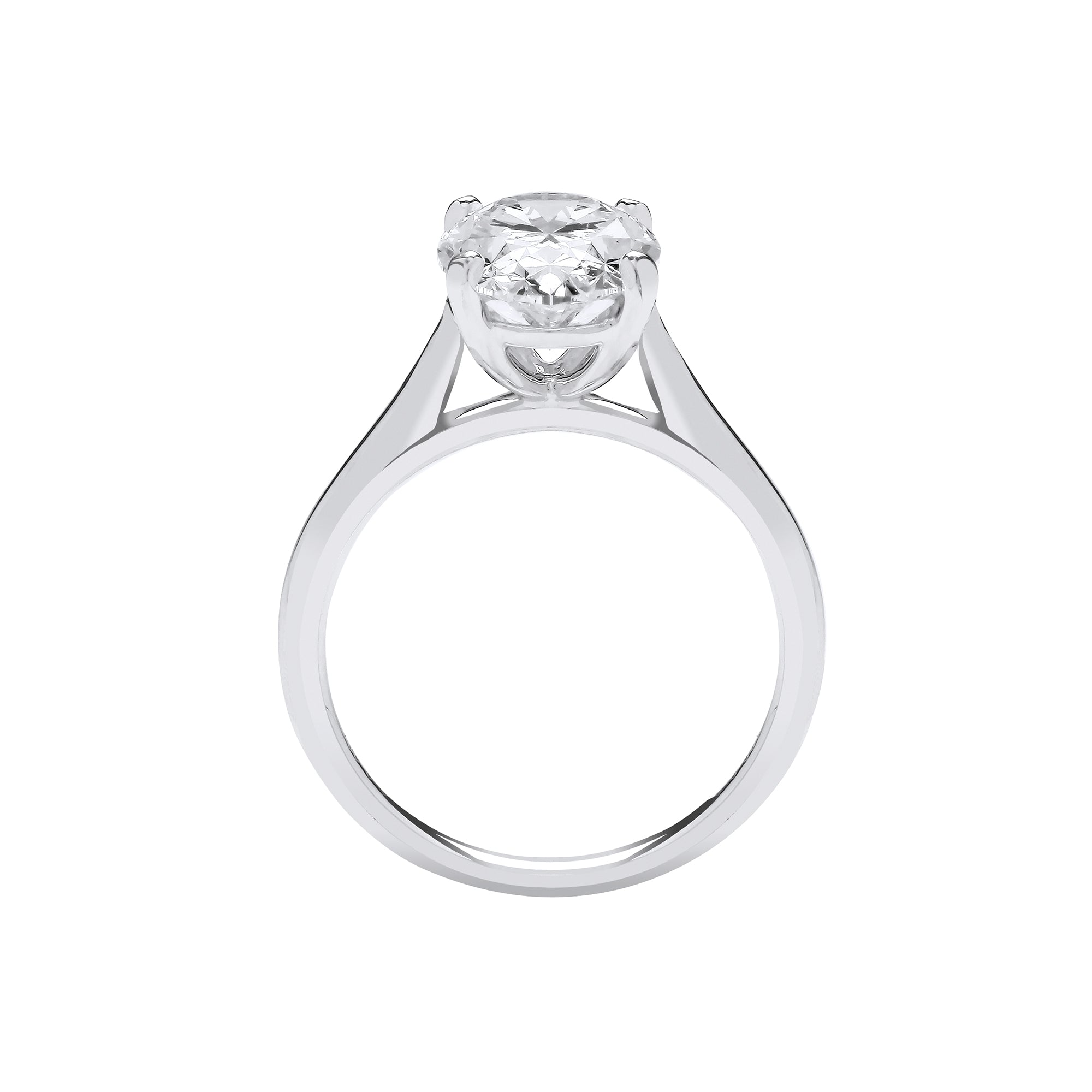 18ct White Gold 5.00ctw Oval Cut LAB GROWN Diamond Ring IGI Certified