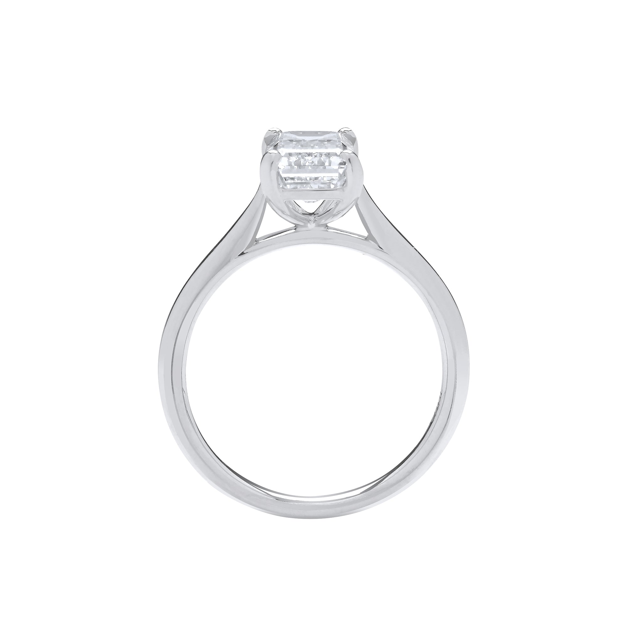 18ct White Gold 2.00ctw Emerald Cut LAB GROWN Diamond Ring IGI Certified