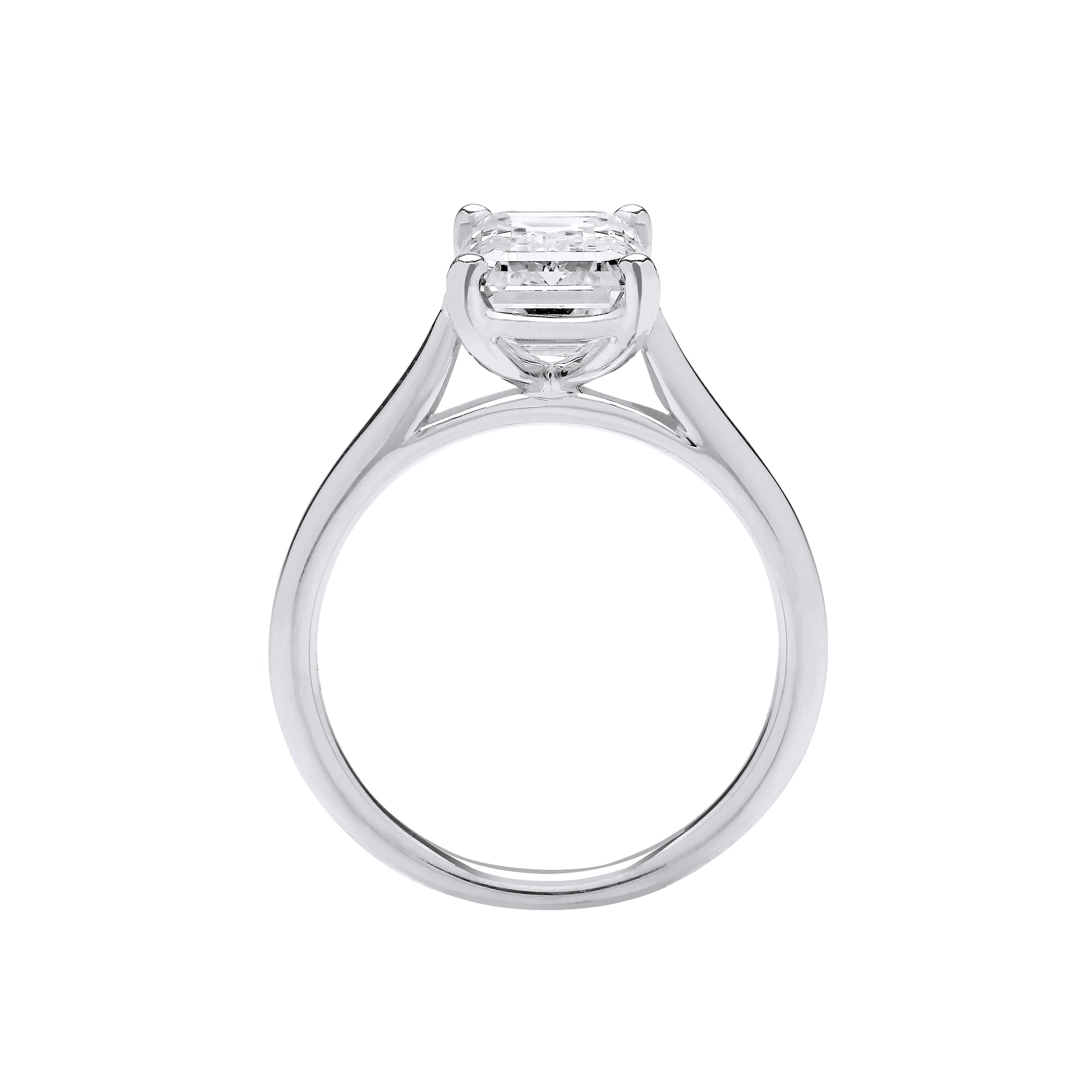 18ct White Gold 3.00ctw Emerald Cut LAB GROWN Diamond Ring IGI Certified