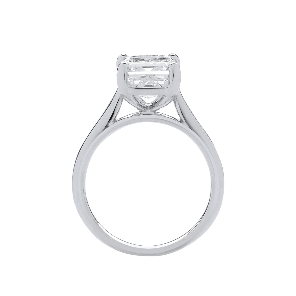 18ct White Gold 5.00ctw Emerald Cut LAB GROWN Diamond Ring IGI Certified