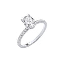 18ct White Gold 1.21ctw Oval LAB GROWN Hidden Halo Diamond Ring IGI Certified