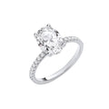 18ct White Gold 2.24ctw Oval LAB GROWN Hidden Halo Diamond Ring IGI Certified