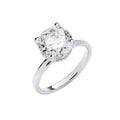 18ct White Gold 3.08ctw Solitaire LAB GROWN Hidden Halo Diamond Ring IGI Certified