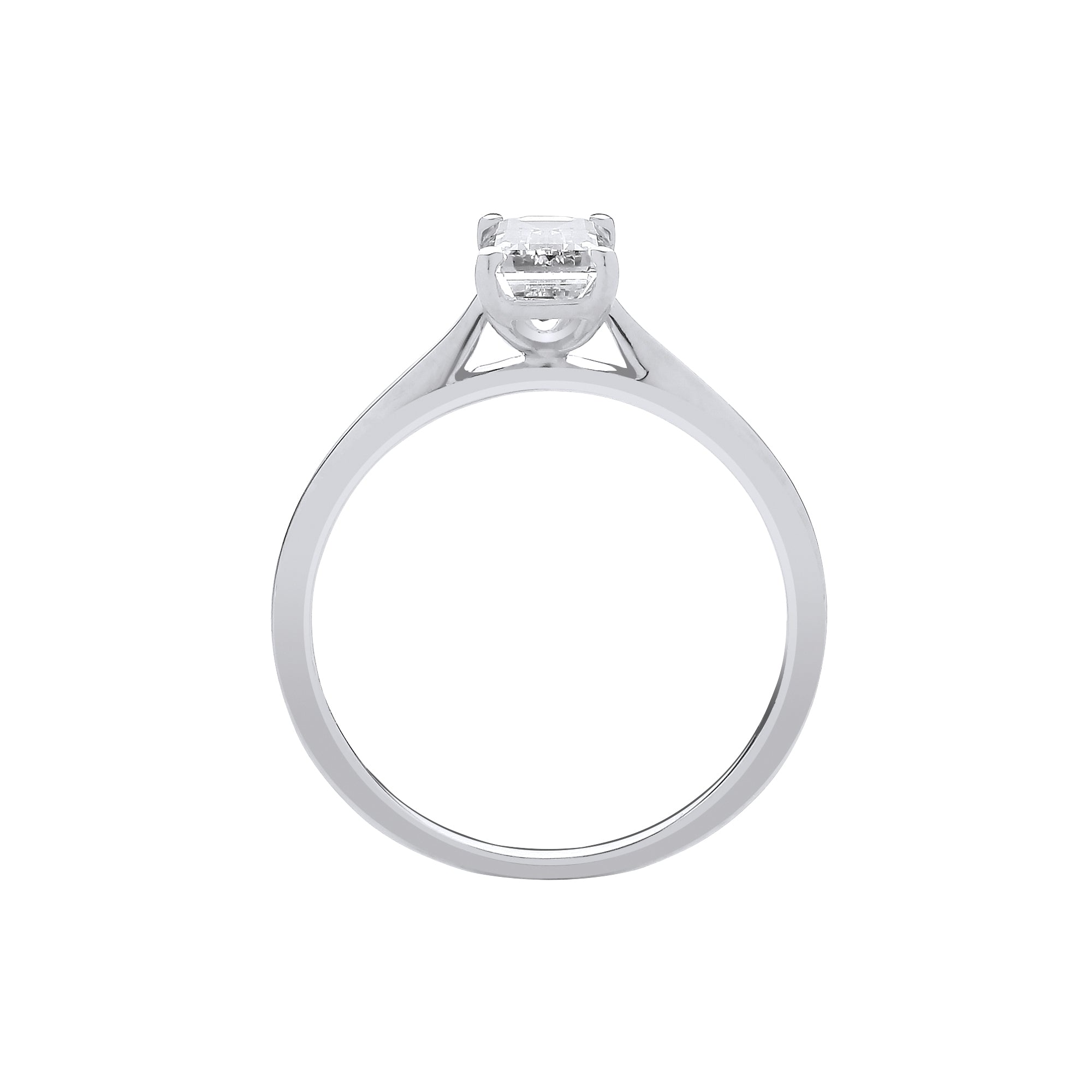 18ct White Gold 1.00ctw Emerald Cut LAB GROWN Diamond Ring IGI Certified
