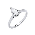 18ct White Gold 1.00ctw Pear Cut LAB GROWN Diamond Ring IGI Certified