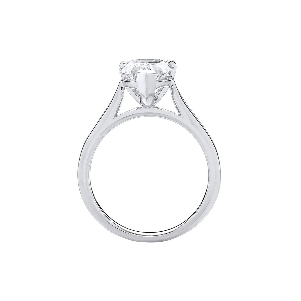 18ct White Gold 3.00ctw Pear Cut LAB GROWN Diamond Ring IGI Certified