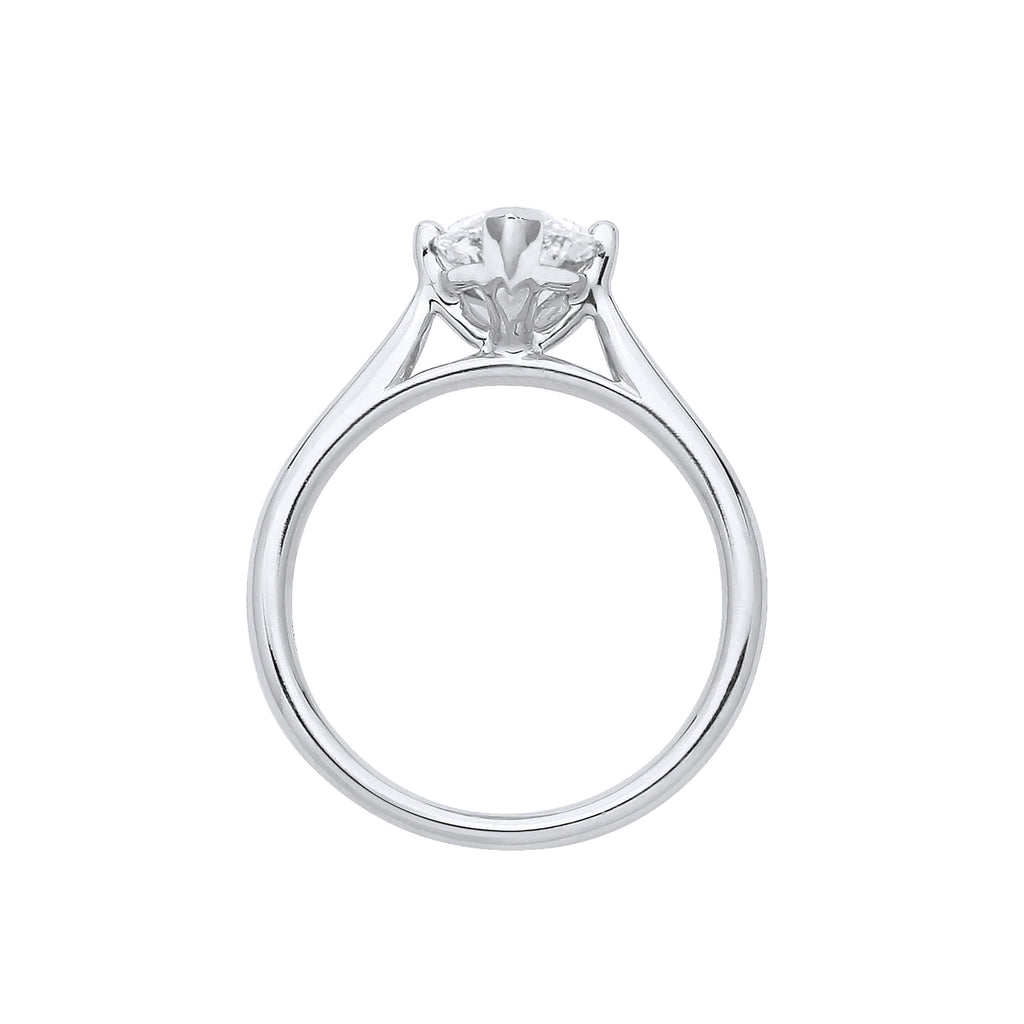 18ct White Gold 3.00ctw Marquise Cut LAB GROWN Diamond Ring IGI Certified
