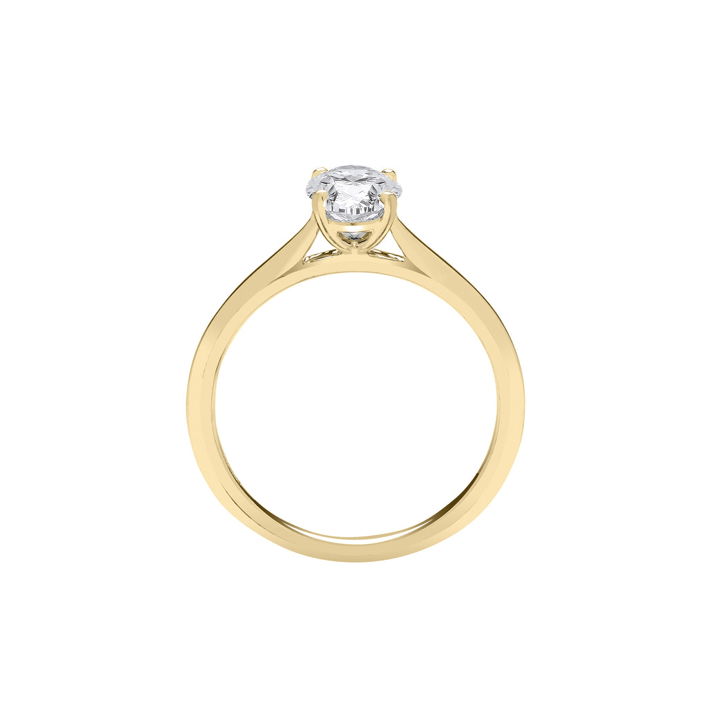 18ct Yellow Gold 1.00ctw Oval Cut LAB GROWN Diamond Ring IGI Certified