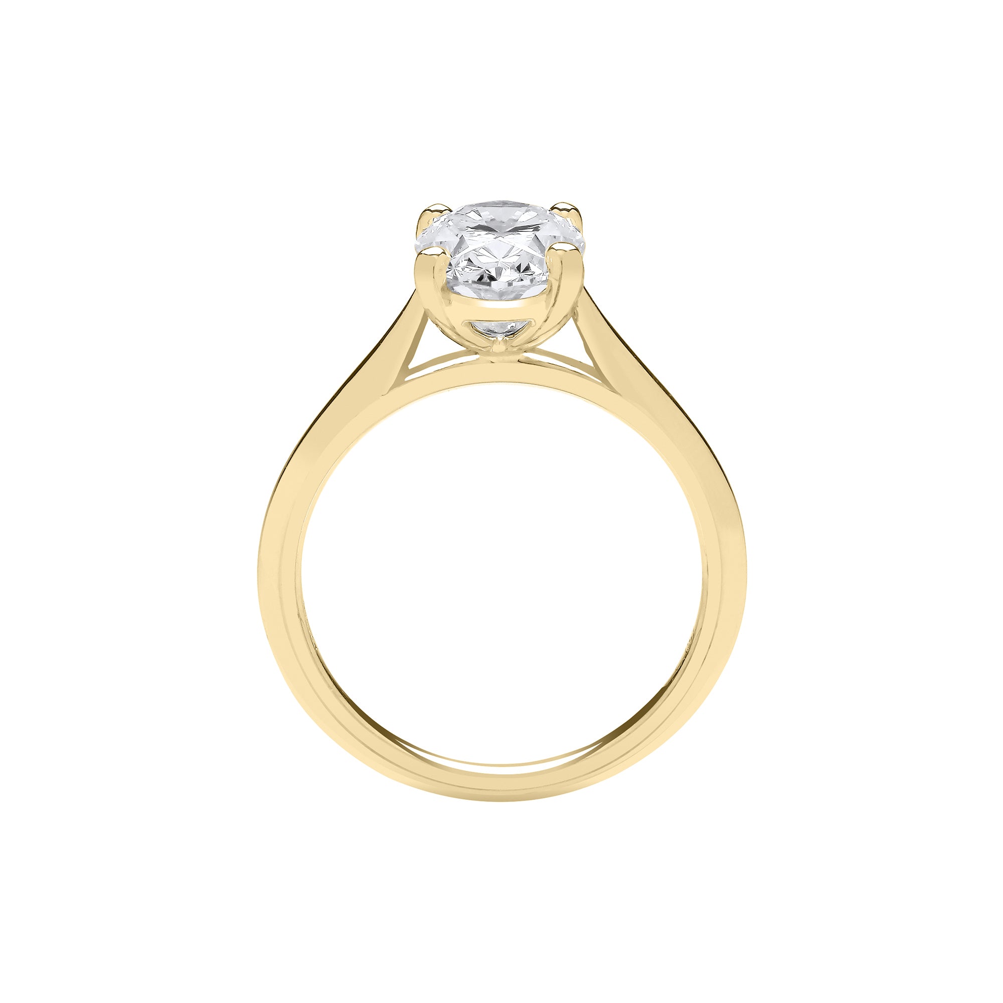 18ct Yellow Gold 2.00ctw Oval Cut LAB GROWN Diamond Ring IGI Certified