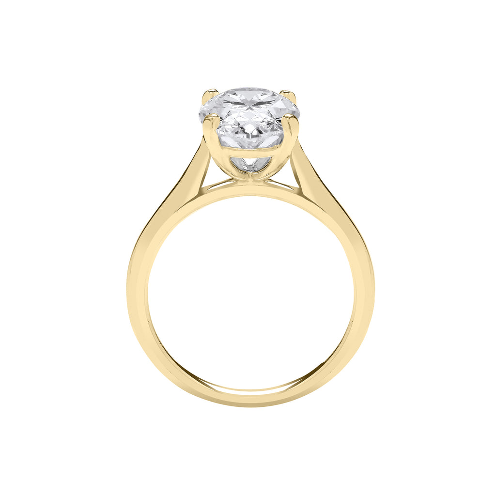 18ct Yellow Gold 3.00ctw Oval Cut LAB GROWN Diamond Ring IGI Certified